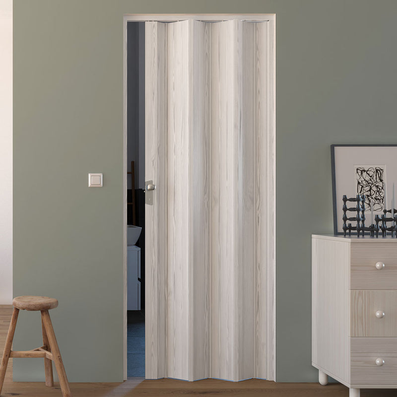 Porta a Soffietto da Interno 88,5x214 cm in PVC Saba Jasmine Pino Sbiancato-1