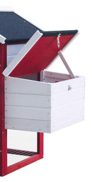 Pollaio da Giardino 152x62x92 cm Per 3 Galline in Legno Rosso e Bianco-4