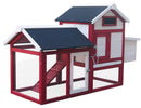 Pollaio da Giardino 152x62x92 cm Per 3 Galline in Legno Rosso e Bianco-8