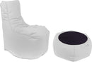 Poltrona Pouf e Tavolino in Acrilico Pomodone Bianco-1