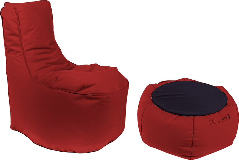 Poltrona Pouf e Tavolino in Acrilico Pomodone Bordeaux-1