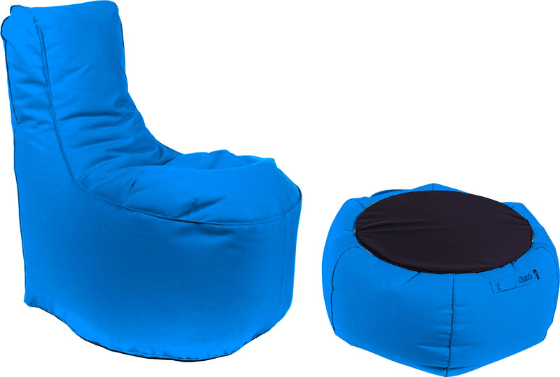 Poltrona Pouf e Tavolino in Acrilico Pomodone Royal Blu-1