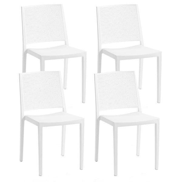 Set mit 4 stapelbaren Stühlen 81 x 46 x 56 cm aus Polypropylen und Fiberglas Porto Bianco acquista