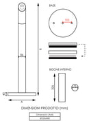 Posacenere a Colonna Ø32 cm in Metallo Nero Opaco 1,9L per Esterno-8