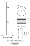 Posacenere a Colonna Ø32 cm in Metallo Nero Opaco 2L per Esterno-5