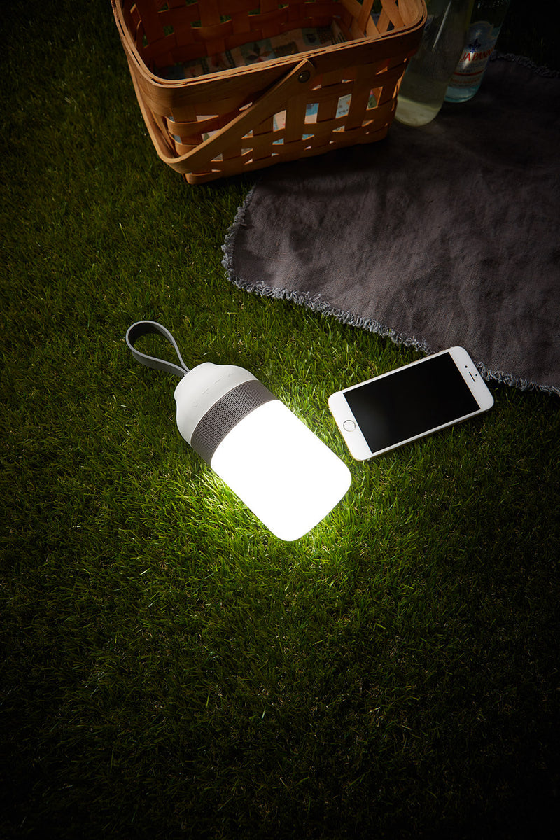 Altoparlante Bluetooth con Lampada LED 7,6x7,6x1,5 cm in Plastica Grigio-10