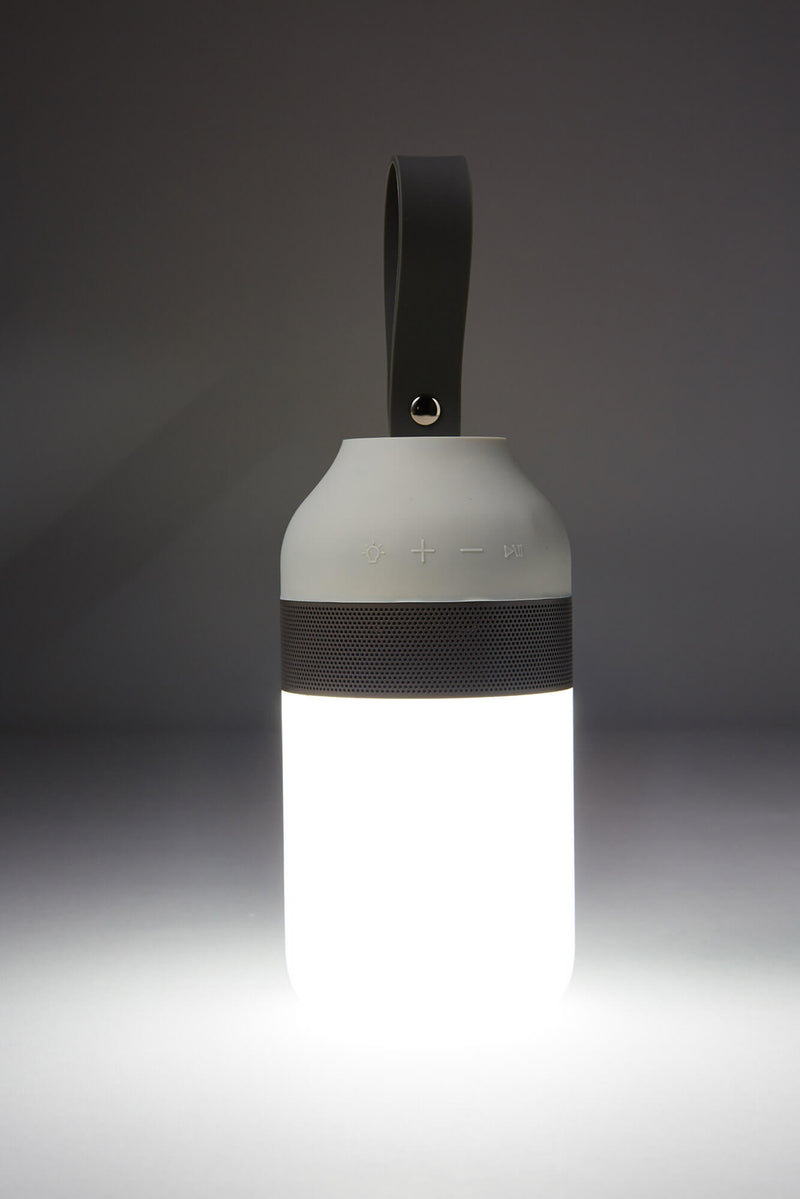 Altoparlante Bluetooth con Lampada LED 7,6x7,6x1,5 cm in Plastica Grigio-9