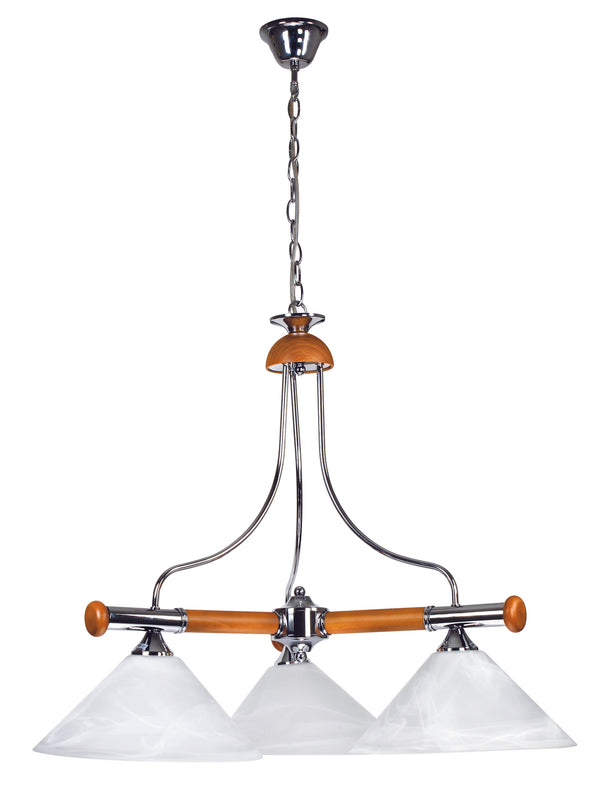 Suspension Billard 3 Lichter Metall Holz Konische Diffusoren Interior Classic E27 Ambiente PRO/1300/3C sconto