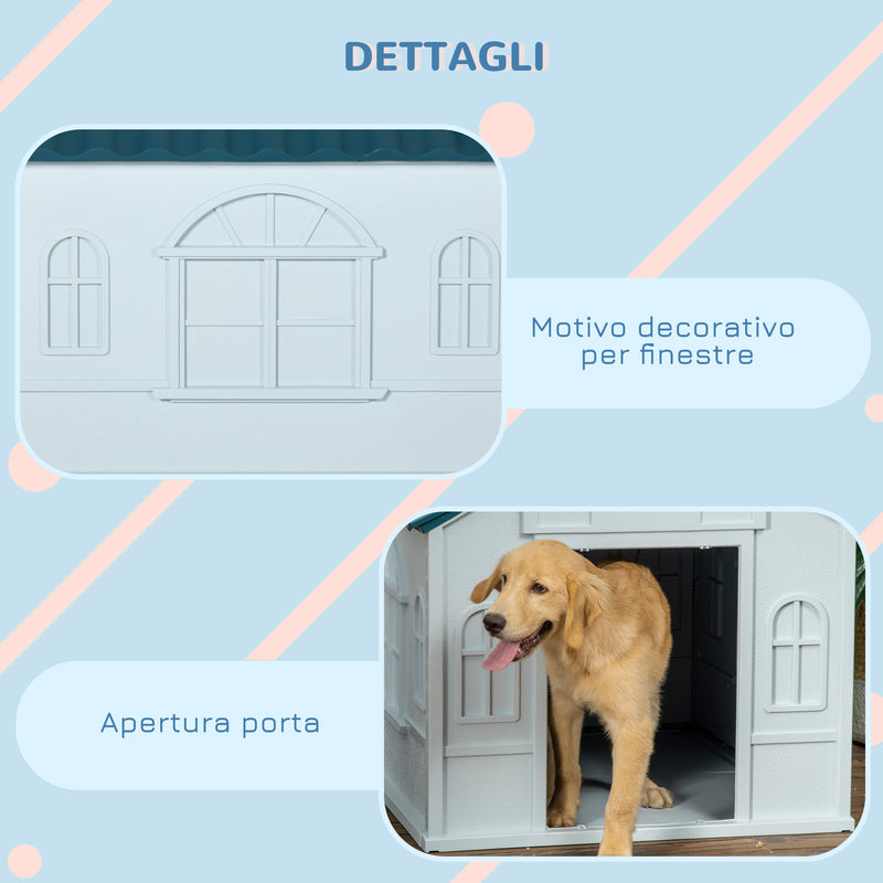 Cuccia per Cani Taglia Media e Grande max 30 kg 84,2x98,2x82 cm in Polipropilene Blu-6