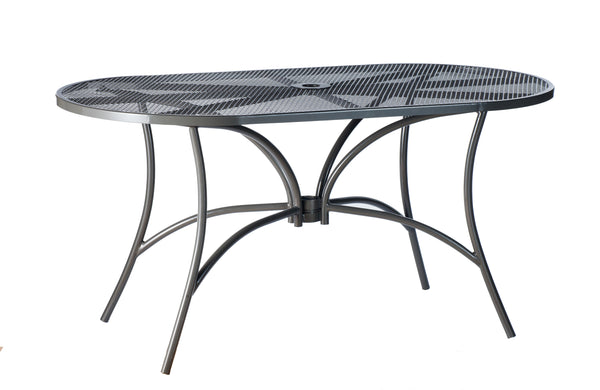 Tavolo Ovale da Giardino 150x90x73 cm in Acciaio Retato Grigio Scuro online