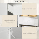 Set 2 Comodini con LED 40x40x55 cm 2 Ripiani 1 Cassetto in Truciolato Bianco-6