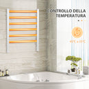 Scaldasalviette Elettrico da Bagno 140W a 6 Barre 90x36x69 cm in Alluminio Argento-5