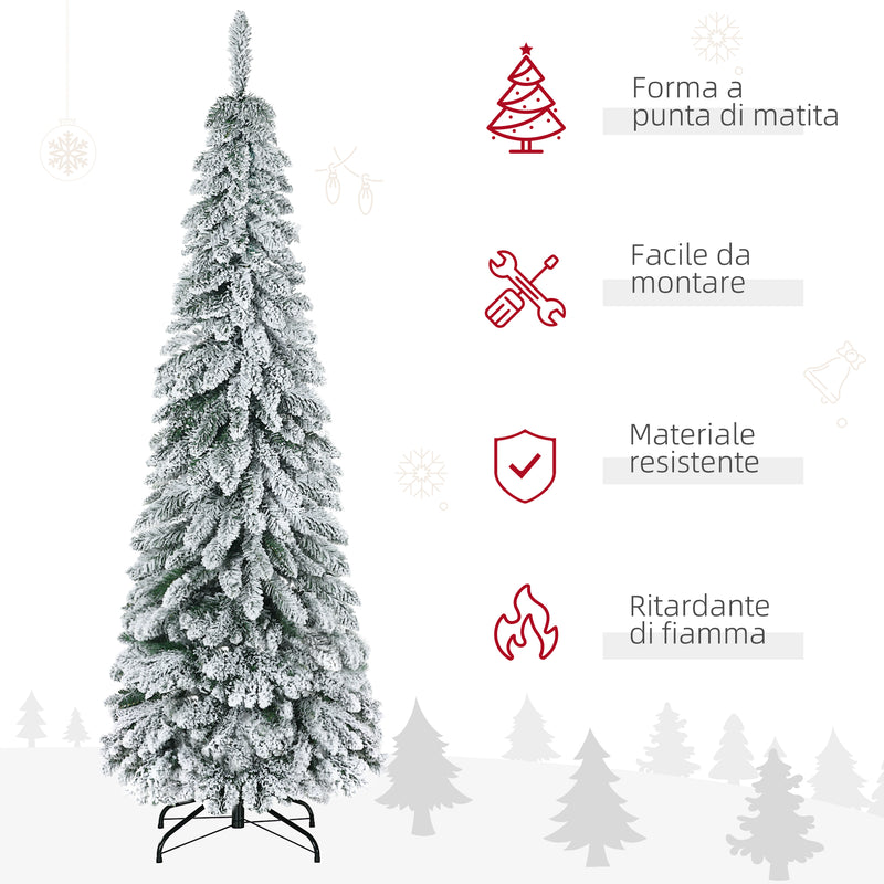 Albero di Natale Artificiale Innevato 180 cm 523 Rami Verde-4