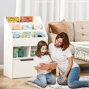 Libreria per Bambini 60x29,9x90 cm con Ripiani e 1 Cassetto in MDF Bianco-2