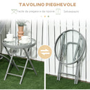 Set 2 Lettini Prendisole da Giardino 62x165x82 cm con Tavolino in Alluminio e Acciaio Grigio-6