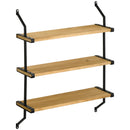 Libreria Moderna Sospesa a Scaletta 51x15x63,5 cm in Legno Naturale e Metallo-1