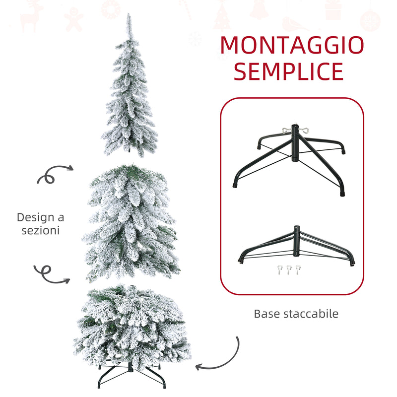 Albero di Natale Artificiale Innevato 180 cm 523 Rami Verde-7