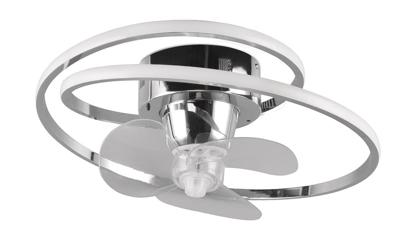 Plafoniera con Ventilatore da Interno a LED Ø50 cm Plastica Cromo-3