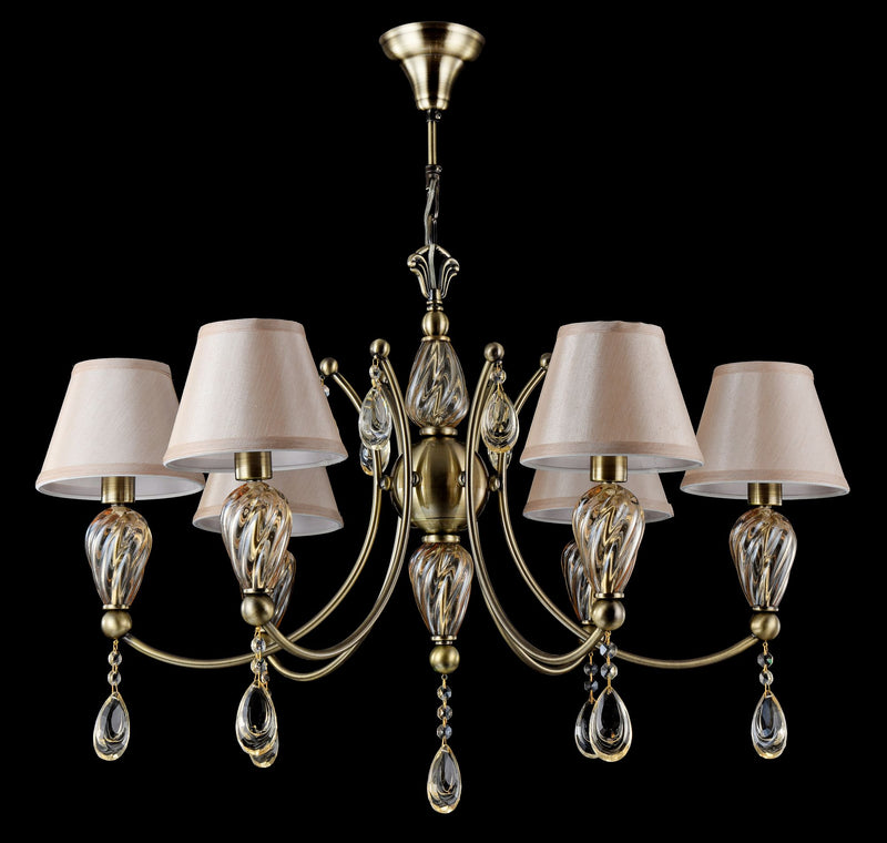 Lampadario Royal Classic in Metallo e Vetro Murano Bronzo-3