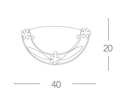 Applique Lunetta Vetro Alabastro Bianco Cornice Metallo Anticato Interno Classico E27 Ambiente RICCIO/APP-3