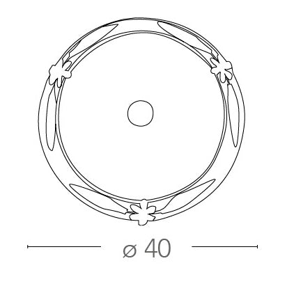 Plafoniera Tonda Cornice Metallo Anticato Diffusore Alabastro Bianco Classica E27 Ambiente RICCIO/PL40-3