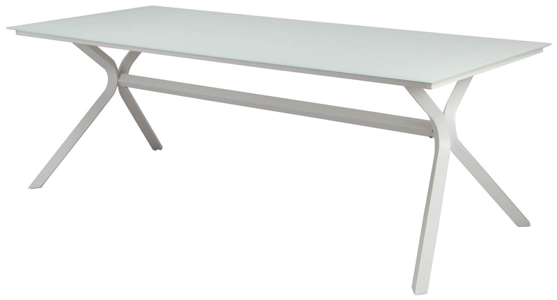 Tavolo Rettangolare da Giardino 220x92cm in Alluminio Vorghini Firenze Bianco-1