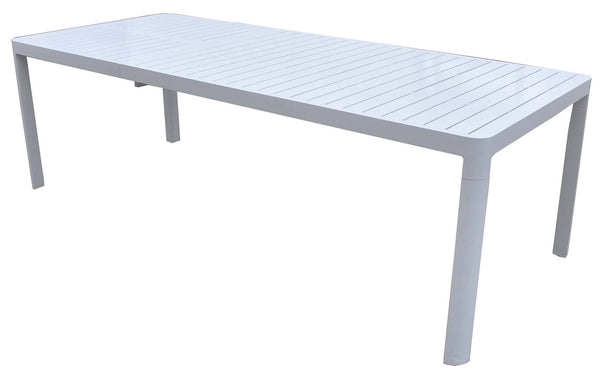 prezzo Ausziehbarer Gartentisch 160/240x100x75 cm in Weißaluminium