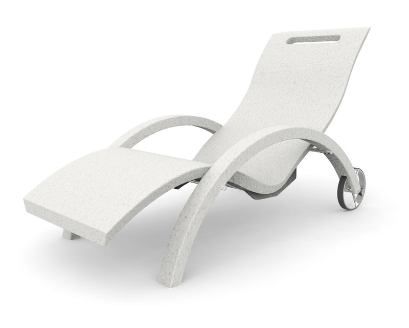 Lettino Chaise Longue da Esterno Giardino Inclinabile con Ruote Arkema Serendipity Bianca-1