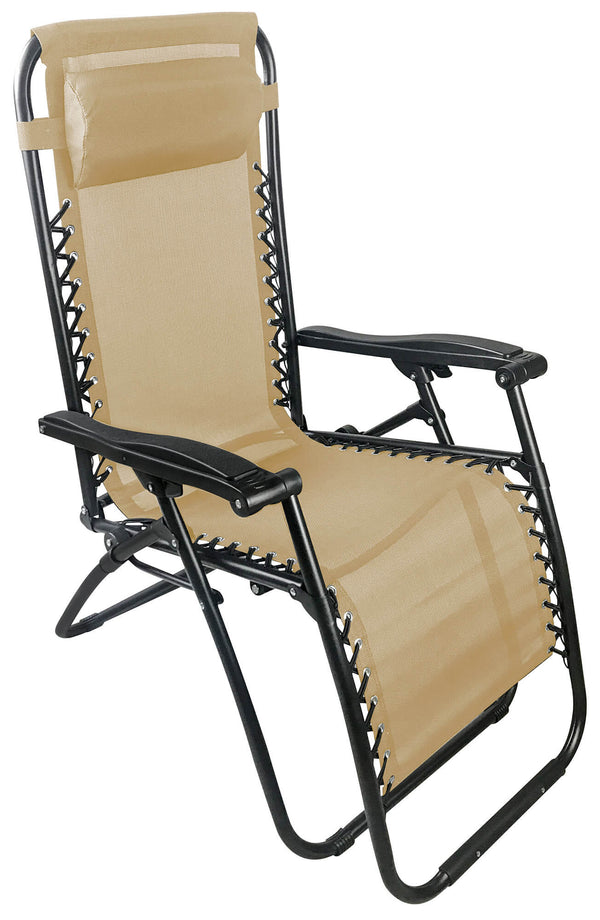 acquista Zero Gravity Reclining Folding Liegestuhl aus Stahl und Textilene Siesta Beige