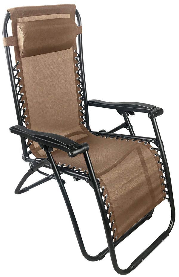 online Zero Gravity Reclining Folding Liegestuhl aus Stahl und braunem Siesta Textilene