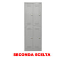 Armadio Spogliatoio 4 Ante 60x40x167 cm in Metallo Verniciato Grigio Chiaro Seconda Scelta-1