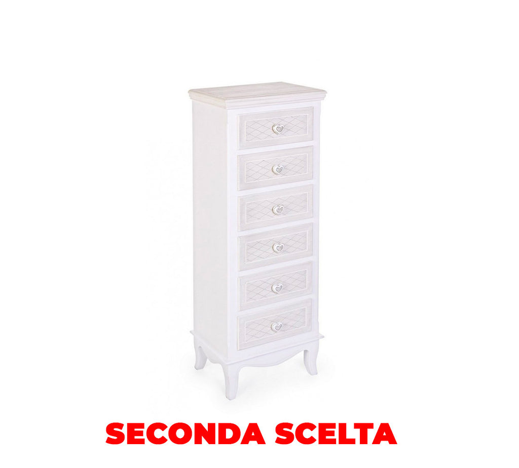 Cassettiera 6 Cassetti 135x48x77 cm in Legno Bianco e Colore Legno –  acquista su Giordano Shop