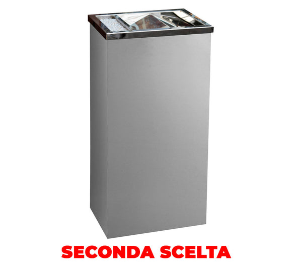 Cestino Gettacarte Posacenere 30,6x60x24,5 cm in Acciaio 17L per Interno Esterno Seconda Scelta sconto