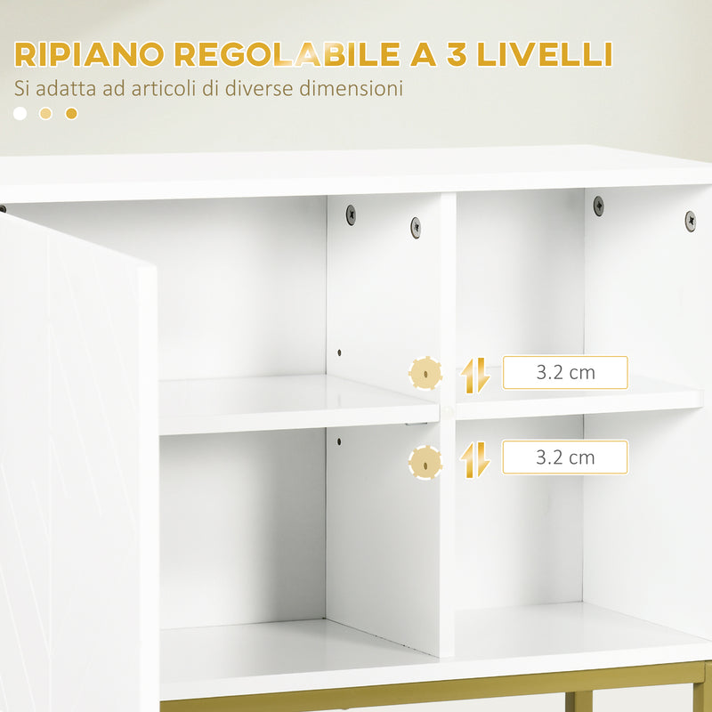 Mobiletto da Bagno 60x20x51 cm in MDF Bianco-5