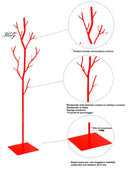 Appendiabiti da Terra 33x33x178 cm in Ferro Battuto Vasconi Salice Rosso-4