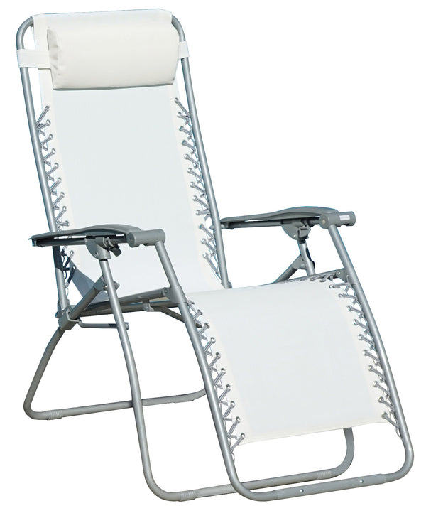 acquista Zero Gravity Reclining Folding Liegestuhl aus Eisen und Textilene Versilia Ecru