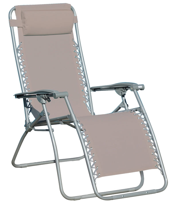 Zero Gravity Reclining Folding Chair aus Eisen und Textilene Versilia Tortora prezzo