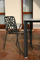 Set 2 Sedie da Giardino 53x59x83 cm in Acciaio con Braccioli RD Italia Fancy Antracite-3