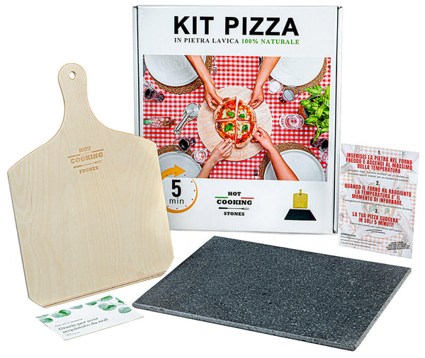 Lavastein-Set + Holzschaufel 30x30 cm für neapolitanischen Pizzaofen sconto