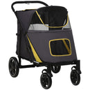 Passeggino per Cani Pieghevole 112x65x100 cm in Tessuto Oxford Grigio-1