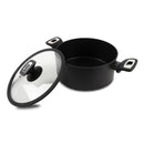 Casseruola 2 Maniglie Ø 24cm Antiaderente Induzione Silex Elegance Black Nero-4