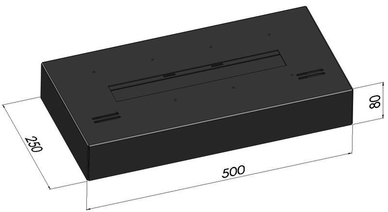 Bruciatore a Bioetanolo per Camini 50x8x25 cm 1L Simple Box 500 Nero-7