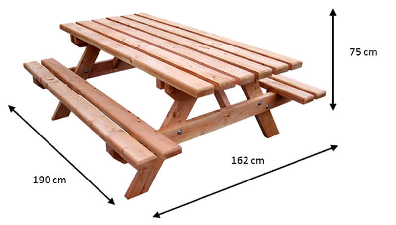 Set Birreria da Giardino con Panche Integrate in Legno Douglas Forestière-3