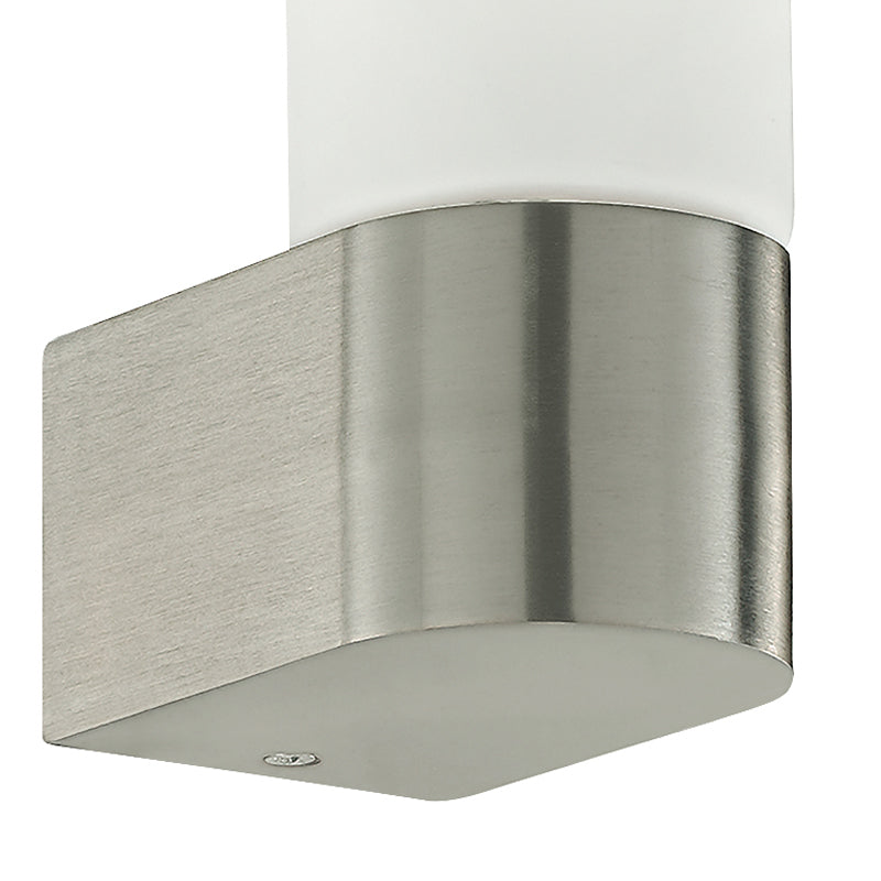 Applique Lampada da Bagno Metallo Nikel Diffusore Cilindrico E14 Intec SPOT-B-ENDY-2