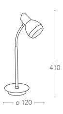 Lampada da Tavolo Scrivania Orientabile Metallo Cromo Led 5 watt Luce Naturale Intec SPOT-CAYENNE-L1-4