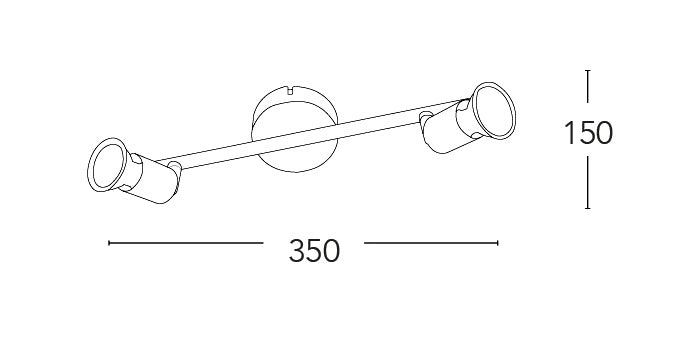 Faretti 2 Luci Spot Orintabili Metallo Silver Lampada Moderna Led 6 watt GU10 Luce Naturale Intec SPOT-COOPER-2-4