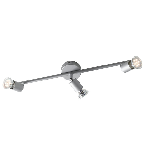 acquista Spotlight Drei verstellbare Lichter Metall Silber Modern Led 9 Watt GU10 Natural Light Intec SPOT-COOPER-3