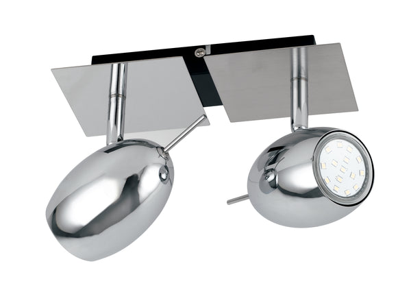 sconto Spotlights 2 Spot verchromtes Metall Runde LED-Leuchten 10 Watt warmes Licht Intec SPOT-MADRID-2