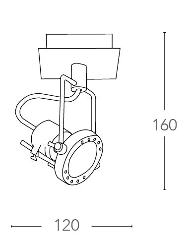 Faretto Spot Orientabile Metallo Cromo Led 3 watt GU10 Luce Calda Intec SPOT-TECHNO-1-2