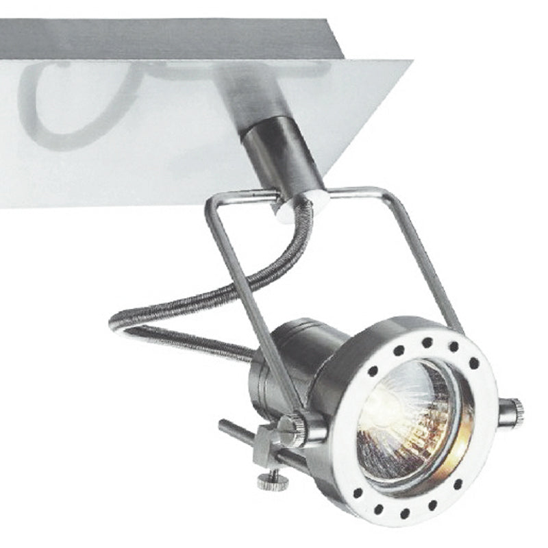 Faretti 2 Luci Spot Orientabili Metallo Cromato Moderni Led 6 watt GU10 Luce Calda Intec SPOT-TECHNO-2-2